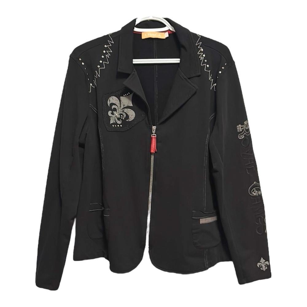 C007 - Crisca by Escada Royal Games Metallic Studs Jacket Blazer